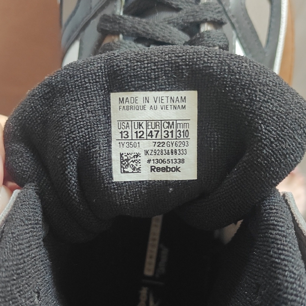 Reebok High-Top Sneakers in Black, White, and Tan - Picture 5 of 5